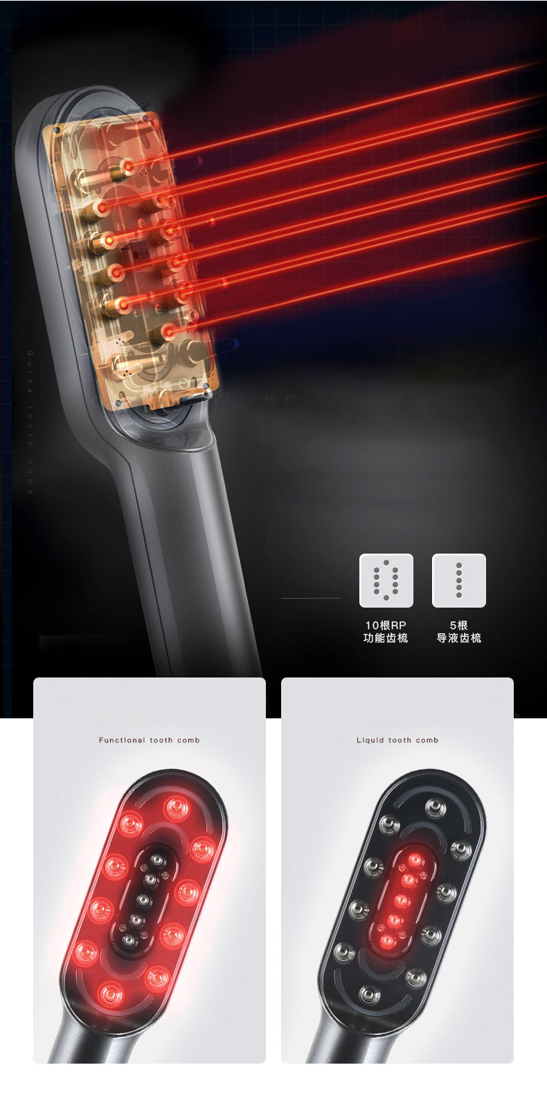 LED Hair Growth Brush